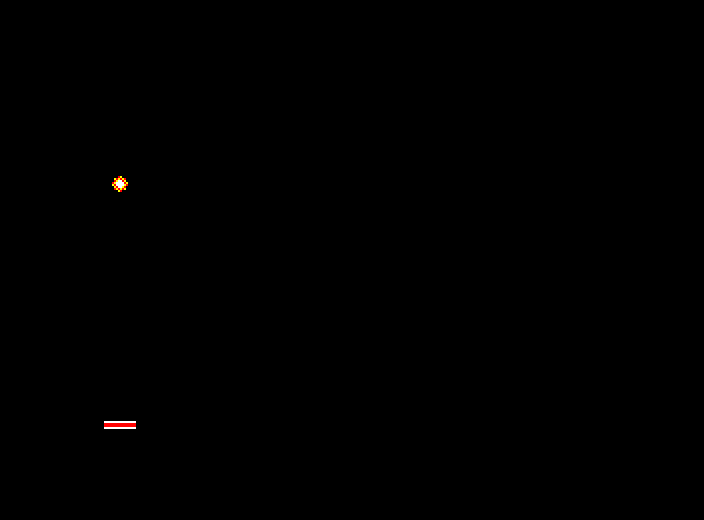 The ball in flight above the bat on an empty playfield