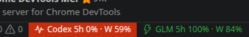 Quota status items with red low-quota and green healthy-quota colours